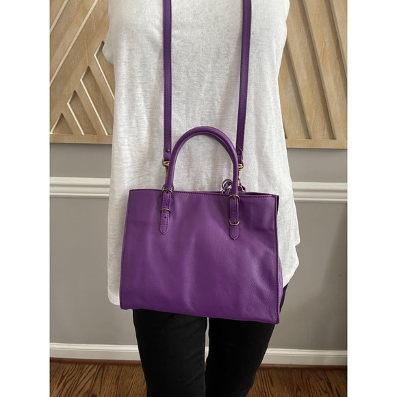 BALENCIAGA Mini Papier A4 Purple Leather Crossbody - Picture 9 of 11